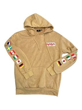 NASA International Flags Graphic Hoodie Men's Small Sweatshirt
